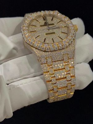 Men Luxury Bling Iced Out Watches Moissanite  Mens Watch On Wrist