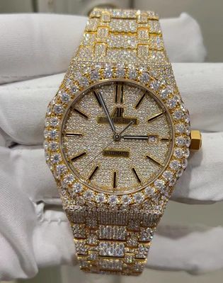 Men Luxury Bling Iced Out Watches Moissanite  Mens Watch On Wrist