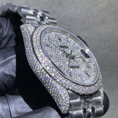 Hand Setting Moissanite Watch   Datejust Watches 2824