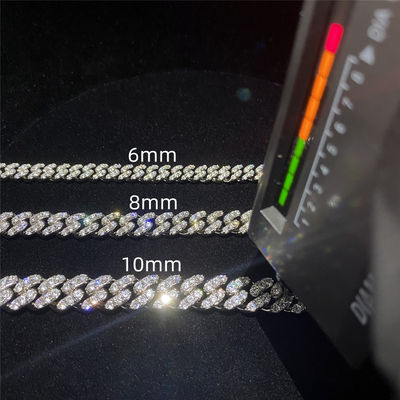 Хмель изготовленных на заказ ювелирных изделий цепного браслета связи Moissanite кубинських стерлинговый серебряный тазобедренный для женщин